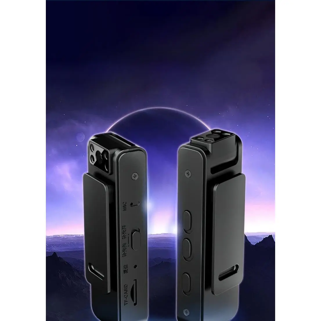 WiFi Body Camera - 1080P Night Vision, Compact Clip-On Portable Rechargeable Recording Device, 7H Long Battery, Streaming for Law Enforcement, Wifi Model