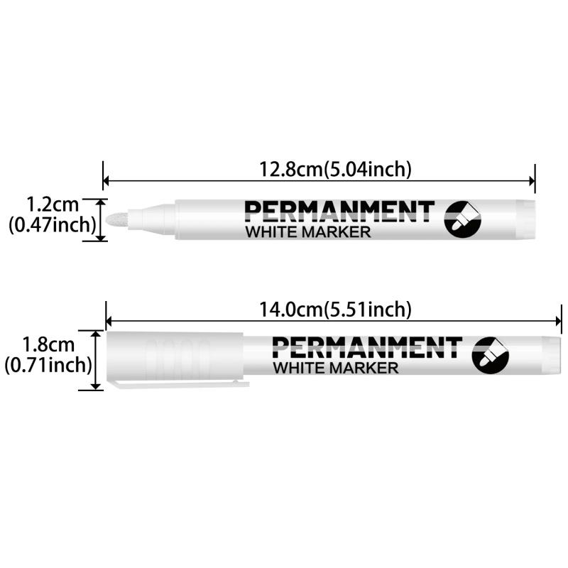 White Acrylic Paint Pens,White Markers Paint Permanent Marker Pens, Fine Tip 1-2mm Waterproof Paint Pen for Fabric Rock Painting Tyre Art Paper Glass for Drawing,Coloring,Graffiti,DIY Crafts