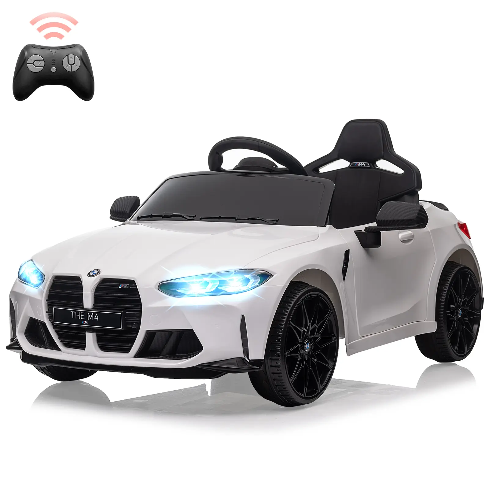 12V Kids Electric Ride-On Car, Luxury Sport Model with Remote Control, 3 Speeds, LED Lights, MP3/USB Music, Simulated Engine Sound. Safe Suspension & Seat Belt. Best Gift for Boys Girls Ages 3-8. Indoor Outdoor Toy