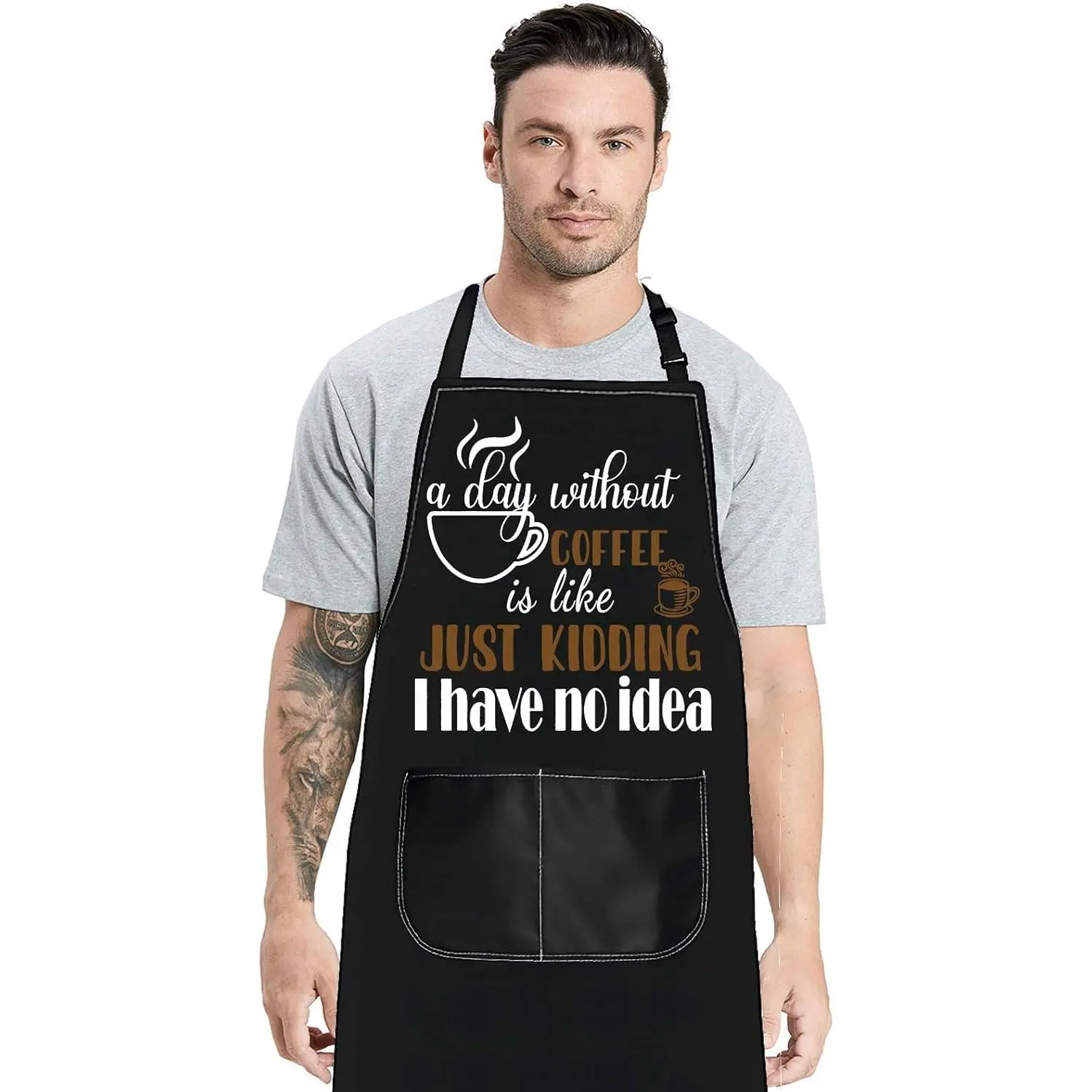 Coffee Apron for Barista - Themed Apron for Coffee Shop, Server, Lover