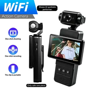 Action Camera 1080P HD, Portable WiFi Vlogging Camera with 2.65'' Rotating Display, Wearable Body Camera for Travel Recording, Outdoor Activities, Cycling, Hiking,Men's Gifts