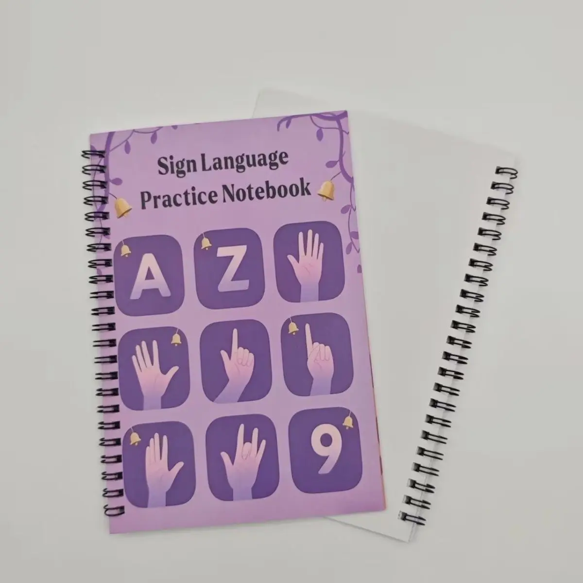 Hand Gesture Practice Notebook A-Z Alphabet Learning Journal, Portable Coil Binding for Beginners, Essential Tool for Sign Language Learners