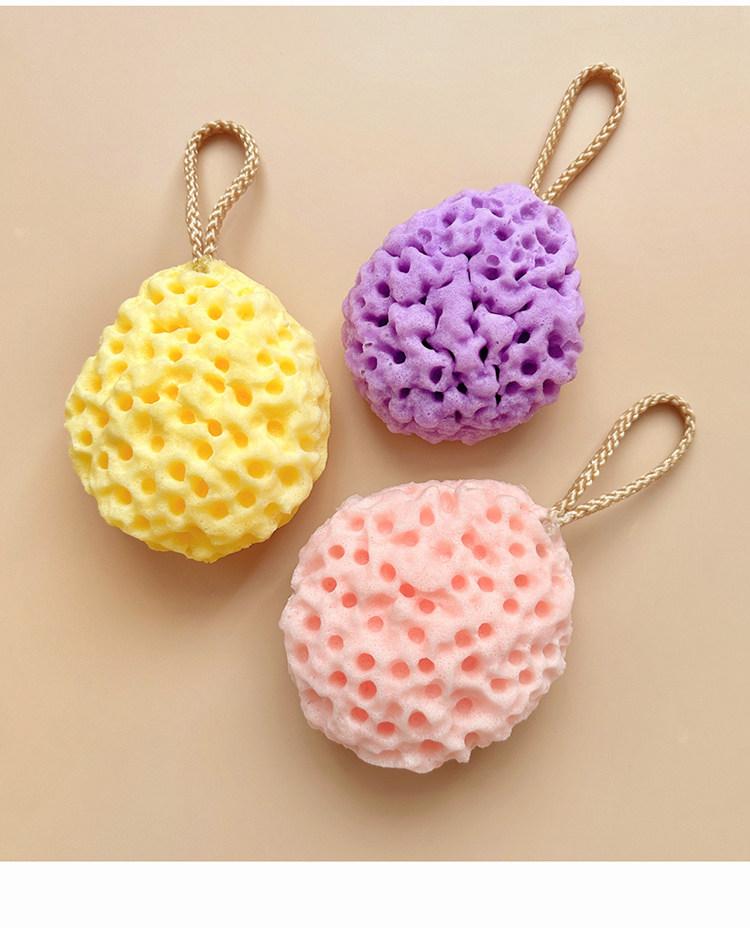 Cheese-shaped honeycomb bath sponge, extra-large soft bath brush, expands when wet to produce rich foam, durable and not easily disintegrated body exfoliator