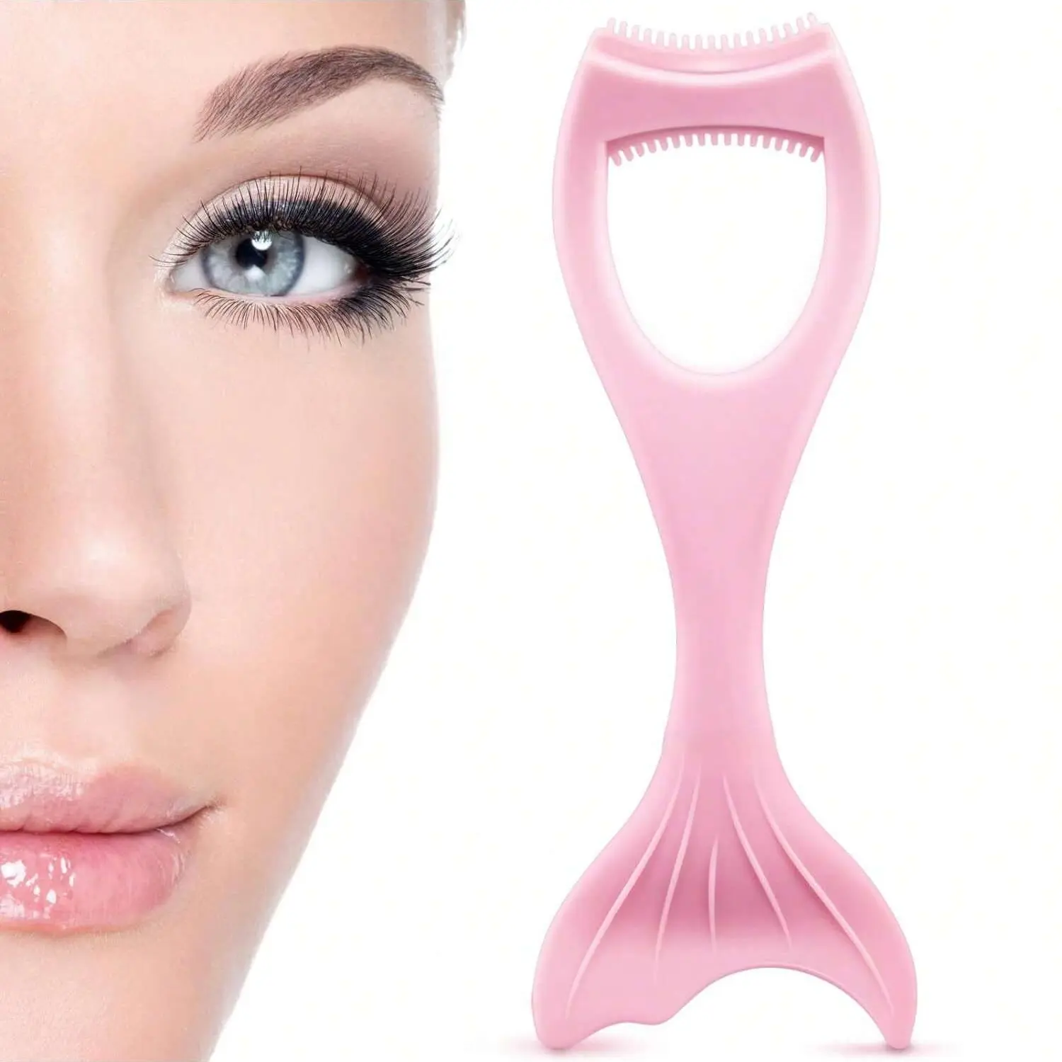 Three-In-One Eyelash Helper Tool, Includes Mascara Guard, Silicone Brush, Disposable Heads, Reusable Makeup Assistant for Perfect Lashes and Liner, Cosmetic Makeup Tool, Beauty Care Tool