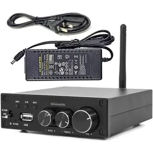 TC12D  5.2 Stereo Audio Receiver Amplifier 2.1 CH Mini Hi-Fi Class D TDA7498E Integrated Amp 320 Watts U-Disk Player for  Passive Speakers  Subwoofer with Power