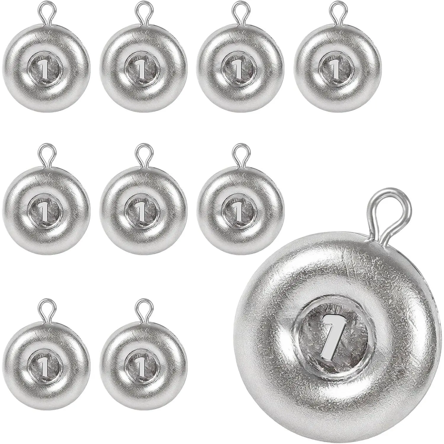Disc Sinkers Lead Fishing Weight,  Sinkers for Saltwater Freshwater Fishing Weight, Surf Fishing Trolling Catfishing Weight Tackle 1oz 2oz 3oz