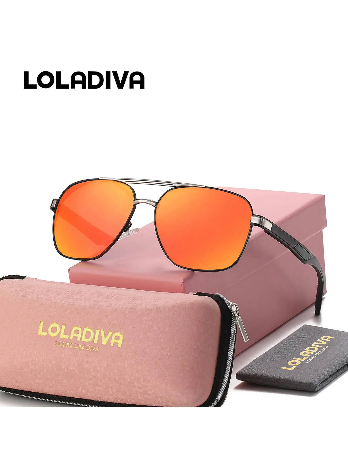 LolaDiva 1 Piece Unisex Fashionable And Luxurious Full Frame Sunglasses Party Friendly Rectangular Frame Sunglasses UV400