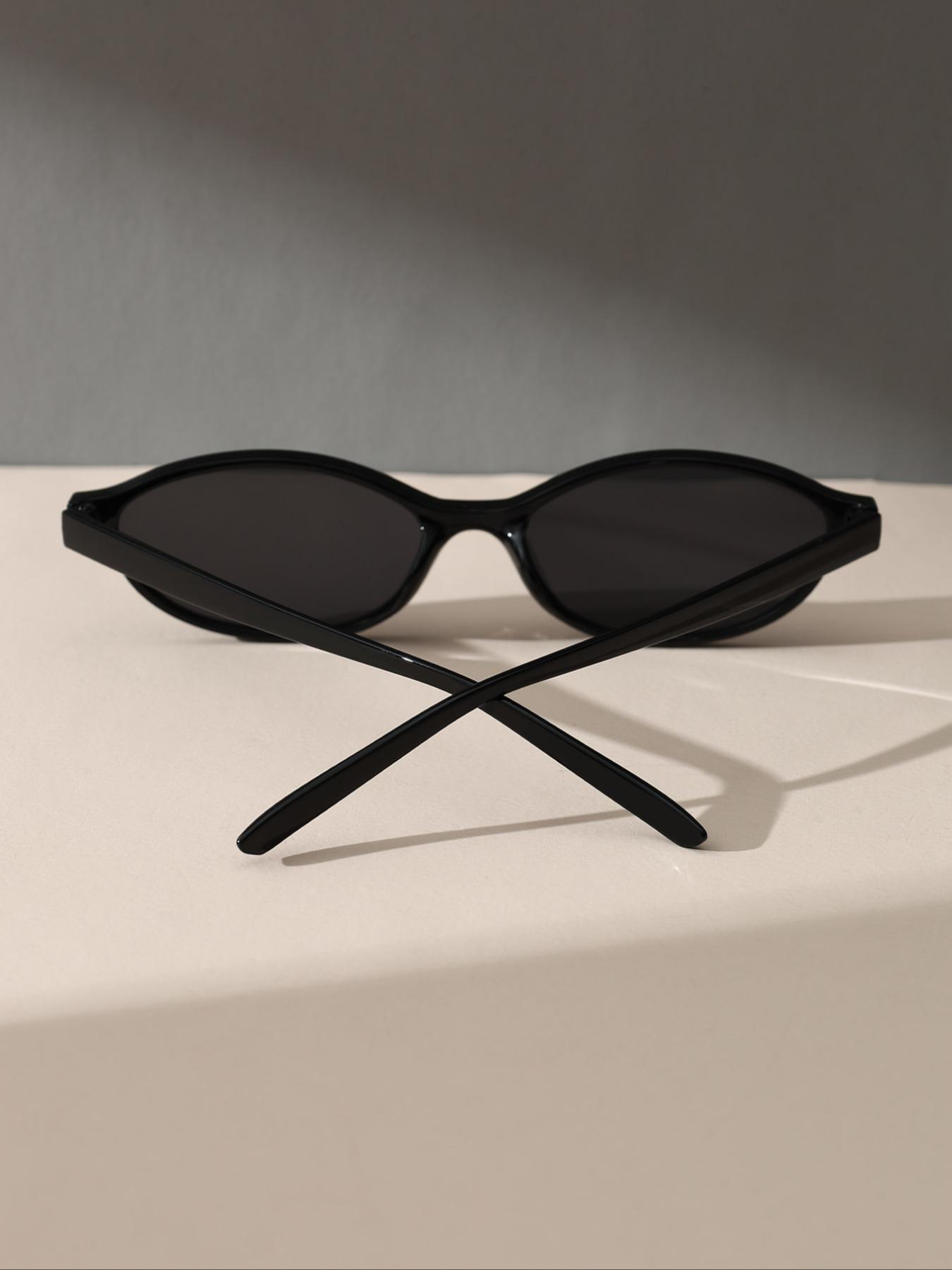 Women's Vintage Oval Frame Sunglasses, Classic Oval Sunglasses, Trendy Casual Sunglasses for Everyday Use, Fashion Accessories for Outdoor Activities