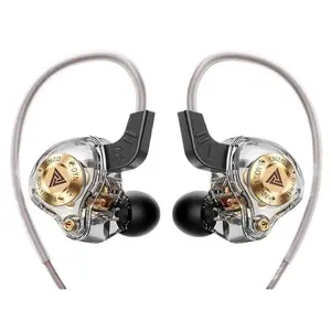 QKZ ENZO 2026 HiFi Wired Earphones - Noise-Cancelling Audio Headphones with Mic, 8D Stereo Sound, Bass-Boosted Earbud for Gamer Stuff, Sports