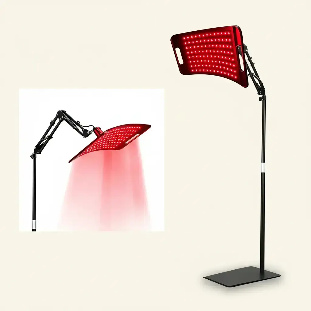 Infrared Light Therapy Lamp for Body and Face, 104-LED 24W Red Light Panel with 660nm Red and 850nm Near-Infrared Light, 40Hz Pulse Mode and 360° Swivel Base Therapy Lamp for Home Use Treatment #GLOBAL PICKS