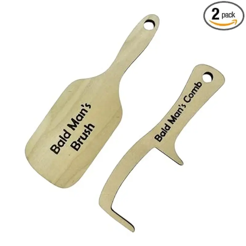 Funny Bald Comb Prank Gift, Anti-Hair Loss Wooden Brush, Bamboo Bald Special Comb, April Fools' Joke Gift, Heartfelt Father's Day Present, Comb Type, Comb Design