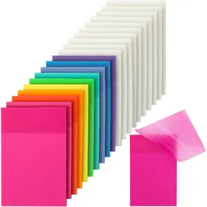 - Transparent Sticky Notes, 3" x 2", 20 Pads, 1000 Sheets, Colorful & Clear, See Through Self-Adhesive Notes Bulk for  Journaling and Studying, Water-Resistant, Clean Removal