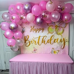 Pink Blue Purple Balloon, 60 Pcs 12 Inches Hot Pink Metallic Purple Teal Yellow Balloons Confetti Balloons for Magic Theme Birthday Decoration Shower Engagement Party Supplies