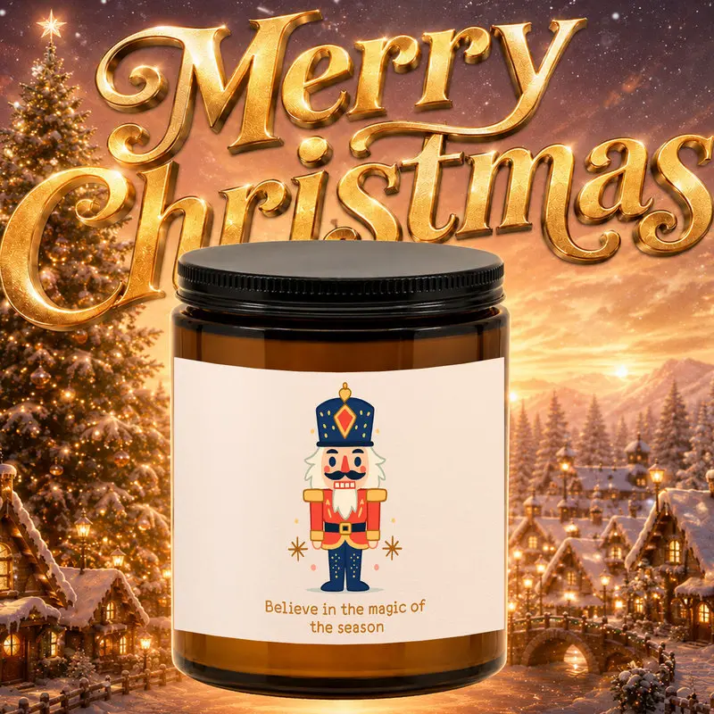 Christmas Nutcracker Inspired Candle, Holiday Candles, 1Pc Scented Candle For Home Office Decor Jar Candle Aromatherapy Candle With The Magic Of The Season, Christmas Gifts, Perfect Gifts For Mom, Wife, Christmas Decor, Home Decor