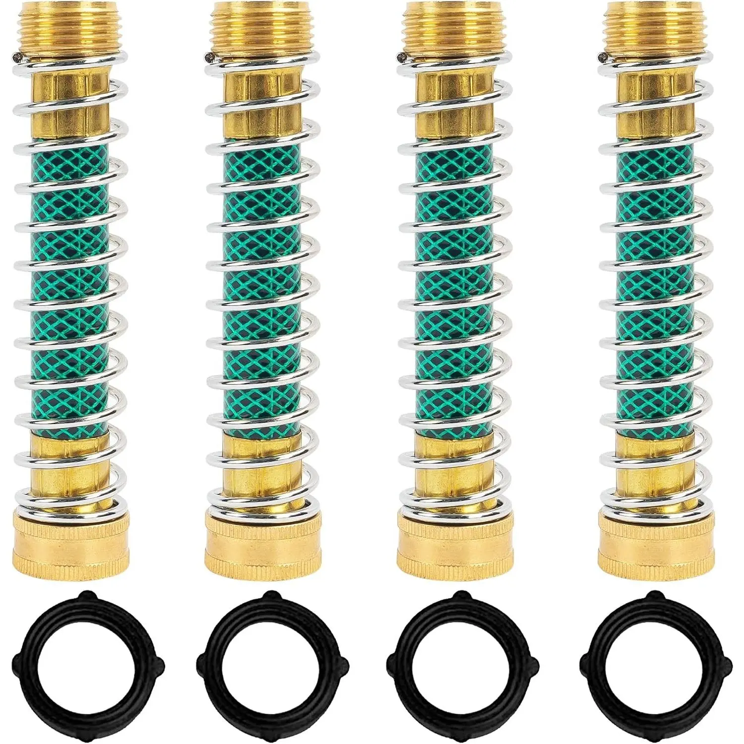 Garden Hose Protector, Hose Extension Adapter with Coil Spring (4 PCS)