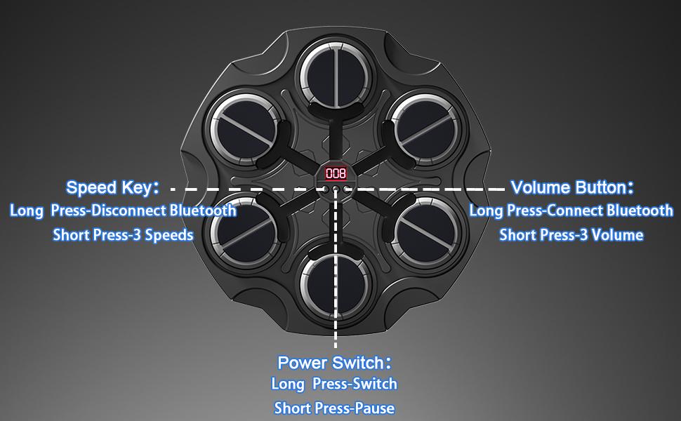 Music Boxing Machine with Gloves, Bluetooth Wall Mounted Punching Bag Target Pad with Rhythm Lights, 3 Modes,Sport Toy Gift