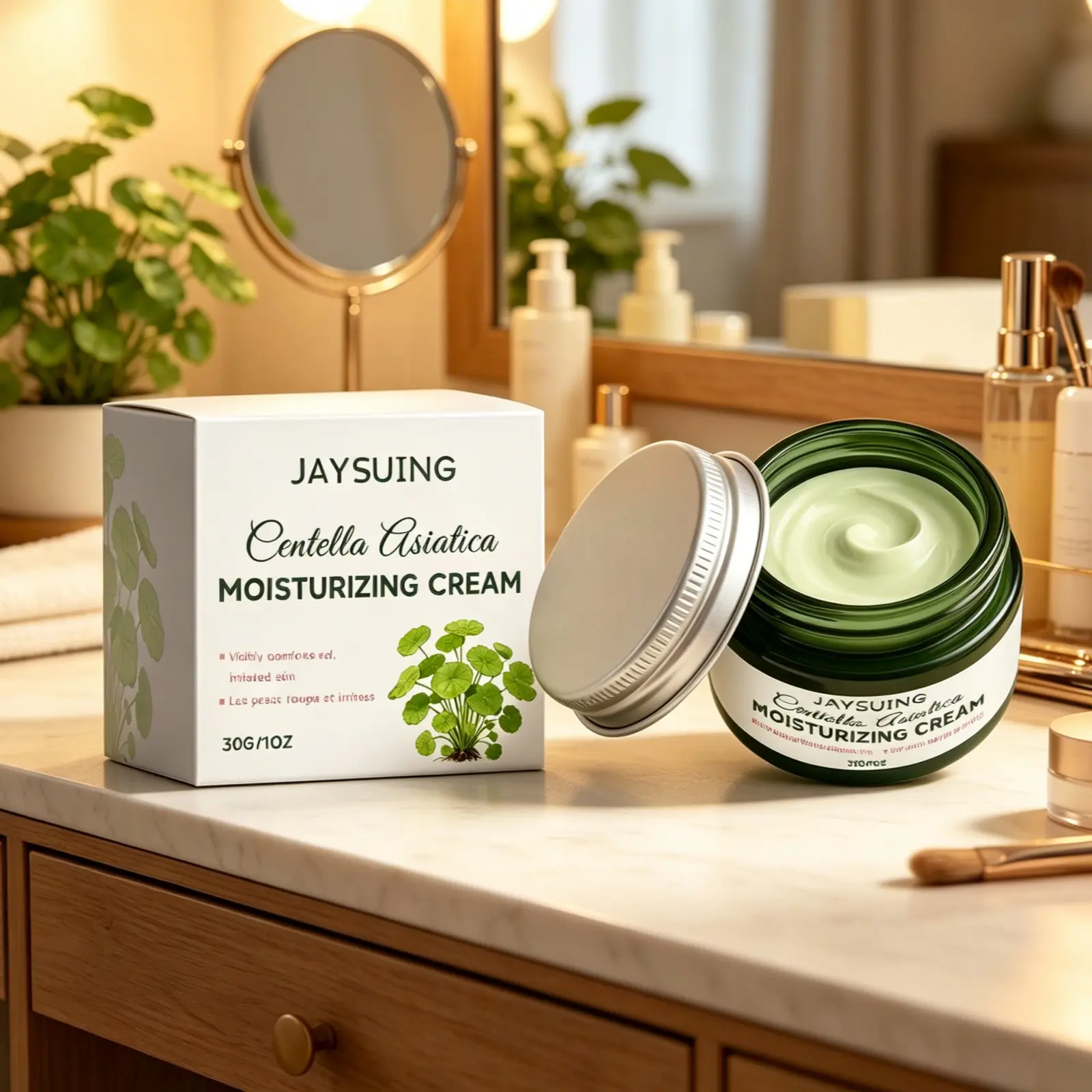 2-Pack Centella Asiatica Extracts Moisturizing Cream, Gentle Hydrating Face Care, Soft and Refreshing, Radiant Skin Tone, Nourishing Facial Lotion