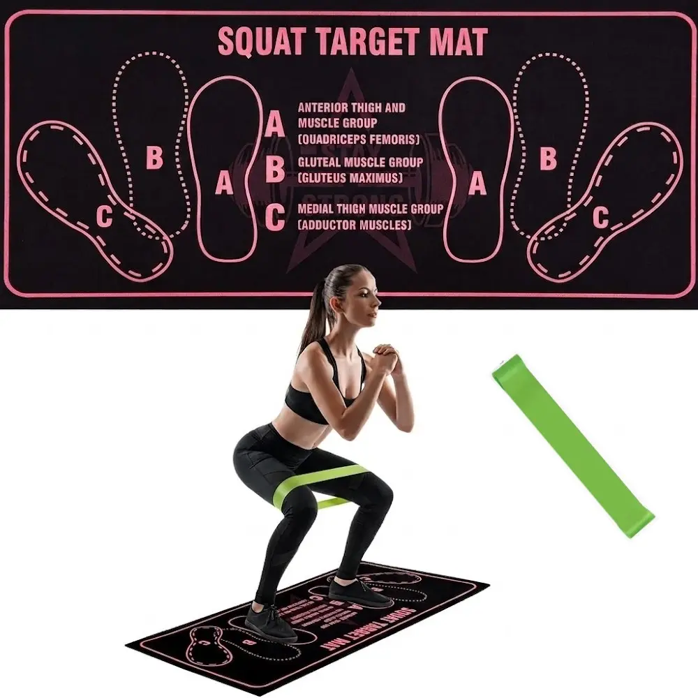 Squat Mat with Foot Position - 30"x 13.8" Non-Slip High-Density Pad for Safe Squats, Improving Muscle Activation & Home Gym Workouts