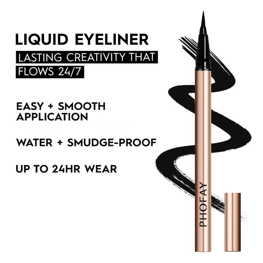 PHOFAY 20s Quick Dry Waterproof Eyeliner - No Smudge or Smear All Day, Sweat-proof Long-lasting Precision Eye Liner Pen, Ultra-Sharp Black Ink for Flawless Makeup, Gift for Her