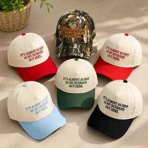2026 New Color Block Mesh Trucker Hat with Embroidered AS MY HUSBAND OUT HERE Fun Dad Cap Sun Protection Adjustable Breathable Summer Casual Lightweight Cute Light Luxury US Design