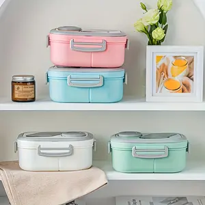 Modern Leak-Proof Lunch Box Set, Microwave Safe Design, Dual Handles for School & Work, Back-To-School Essential