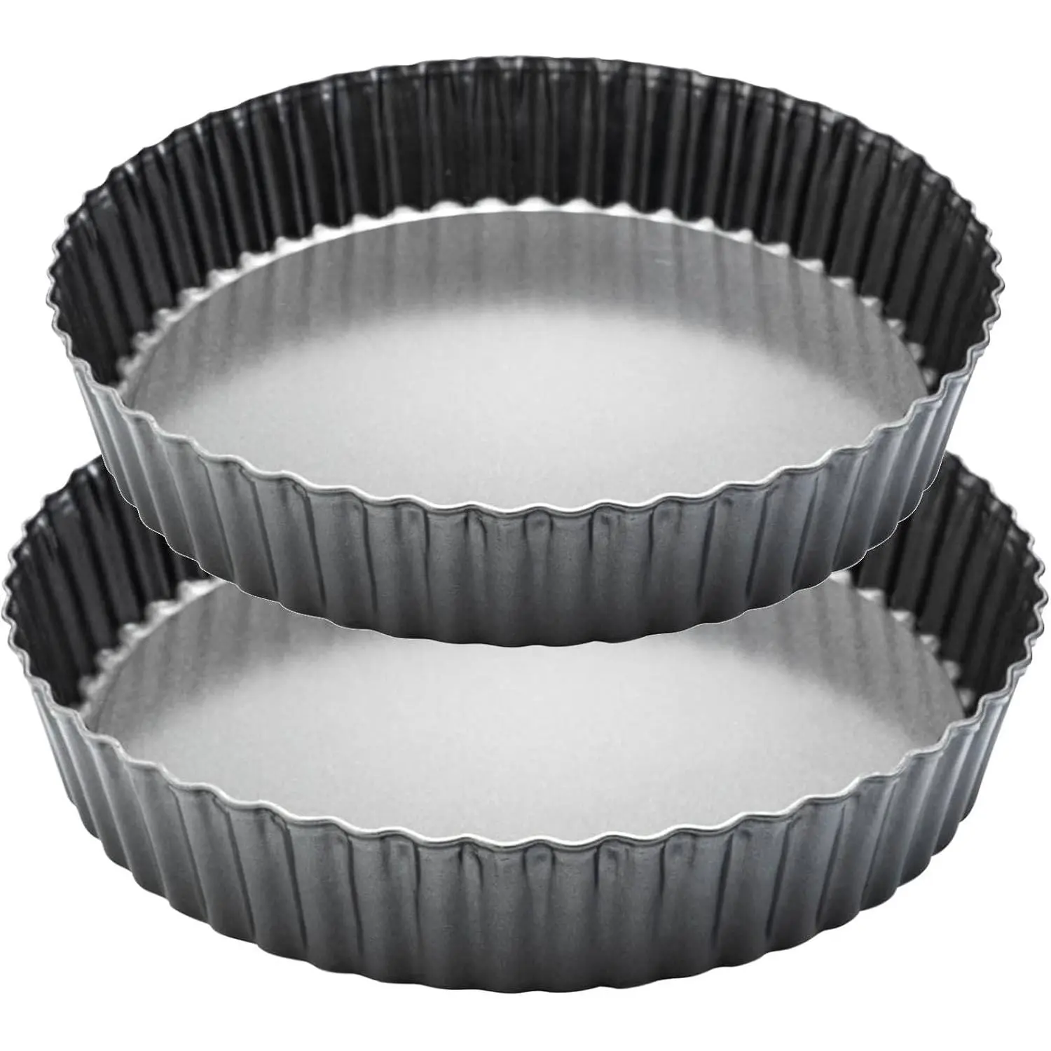 9" & 11" Deep Dish Tart Pan, 2 Pack Nonstick 2" Tall Tart Pan, Quiche Pan, Carbon Steel Deep-dish Pie Pan with Removable Loose Bottom for Baking Thanksgiving Christmas