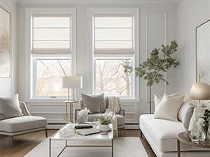 Roman Shades for Windows , Window Treatments , Darkening Shades, 31"W X 64"H , Belgian Flax (Privacy & Light Filtering)