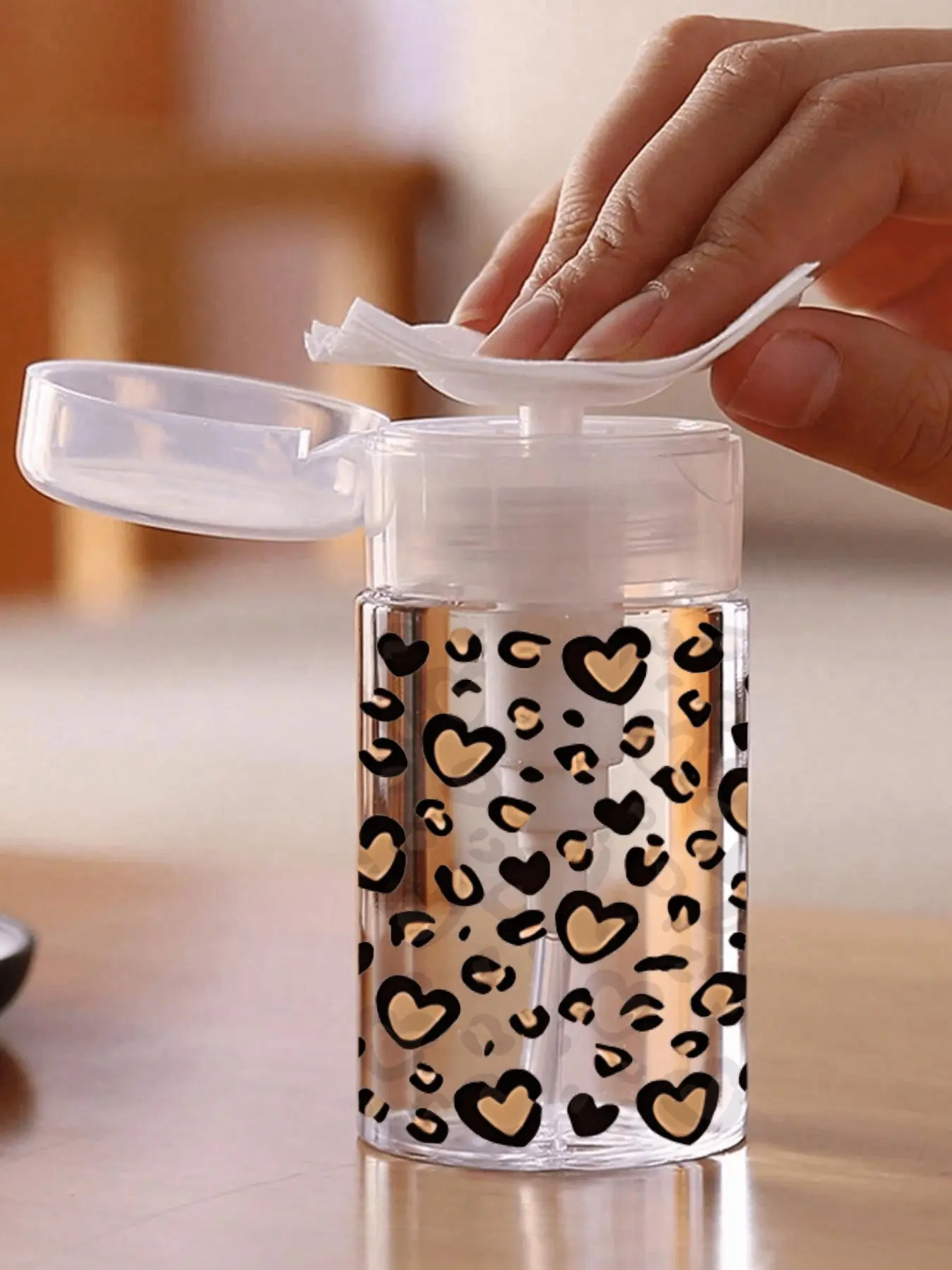 Leopard Print Travel Dispenser Bottle, Leak-Proof, Reusable Pet Material, Ideal for Makeup Remover & Toner, Portable Design, Refillable Travel Bottles