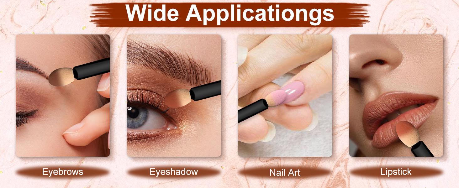 Eyeshadow Applicators Sponge Tip,120 Pcs Small Disposable Eye Shadow Applicators Sticks Double Sided 1.57Inch Portable Travel Mini Eye Makeup Brushes Short Eyeshadow Brushs for Makeup,Nail Art