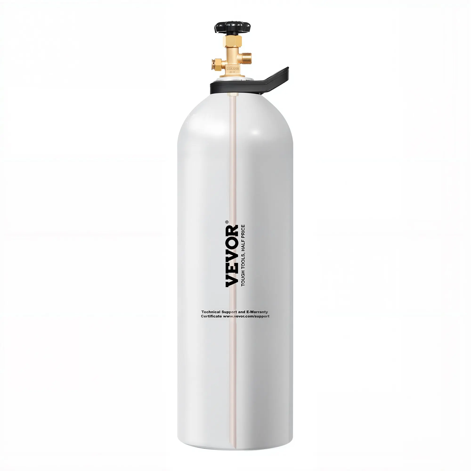 VEVOR CO2 Tank, 20 lbs New Aluminum Alloy Cylinder, CO2 Air Tank with Light Spray Coating, CGA320 Valve, Handle Purple Copper Siphon, DOT Approved Cylinder for Draft Beer Dispensing and Soda Maker