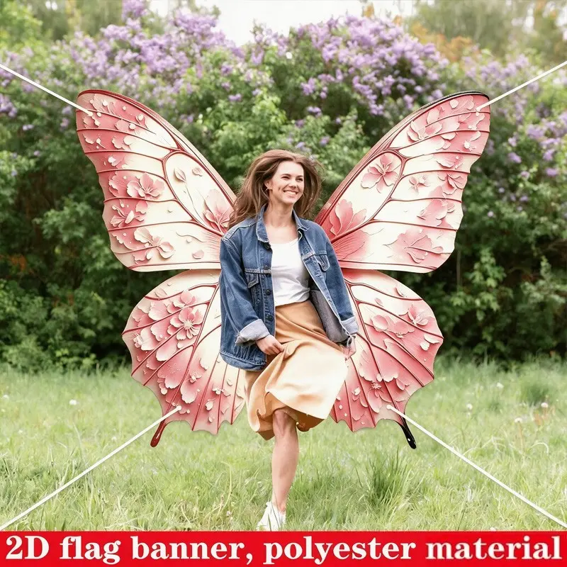 2D Flat Banner 1pc, Vibrant Butterfly Theme Photo Backdrop, Polyester Fabric, Ideal for Birthday, Wedding, Opening Ceremony, Seasonal Events