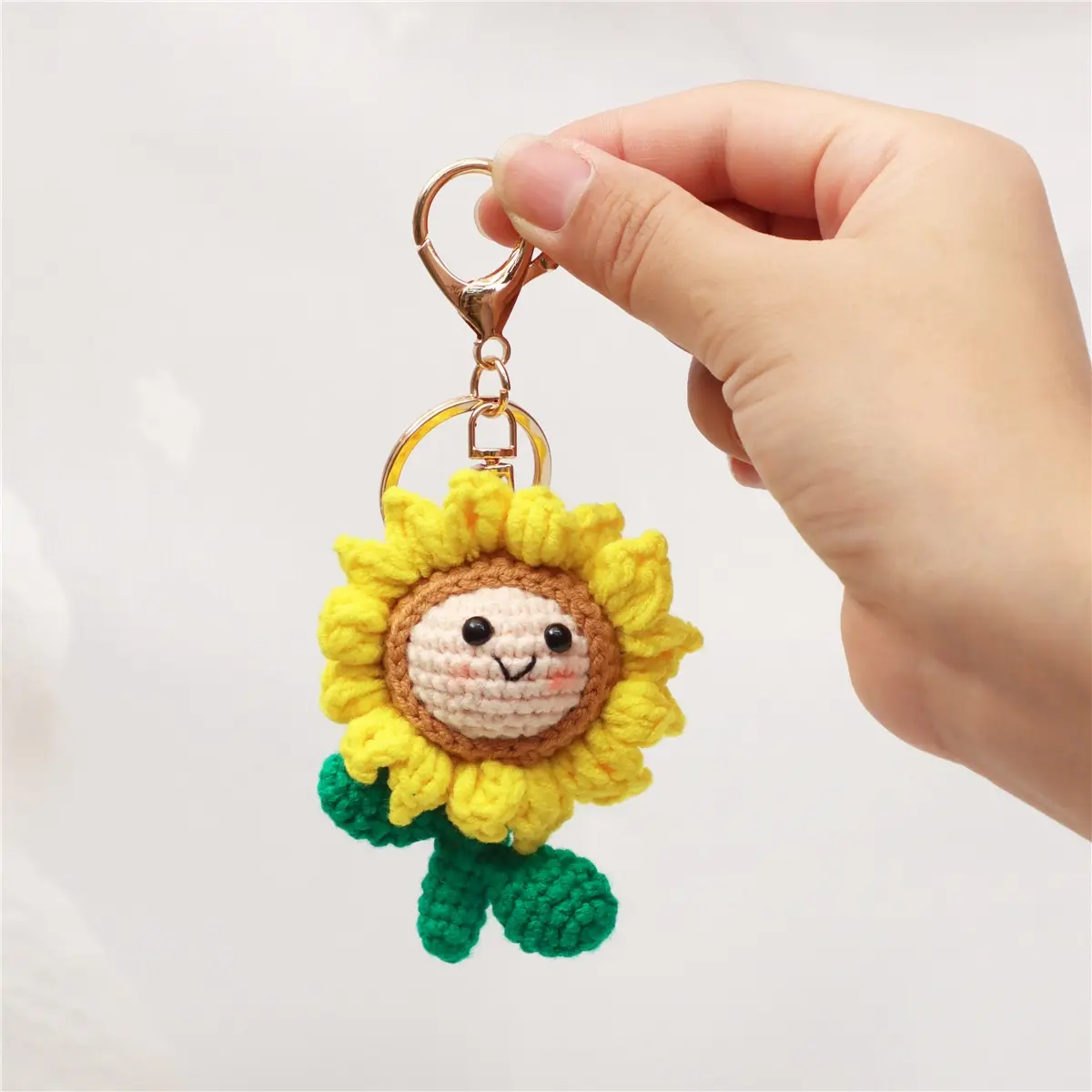 Handmade Sunflower Tulip Keychain Pendant, Unisex Car Key Holder Accessory, Perfect Gift for Holidays, Decorative Bag Charm