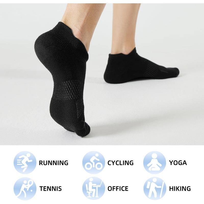 [5 Pairs Athletic Socks] 5 Pairs Women's Ankle Athletic Socks |     Cushioned, Breathable Polyester, Low Cut Tab |     All-Season Sports Socks for Running and Activities