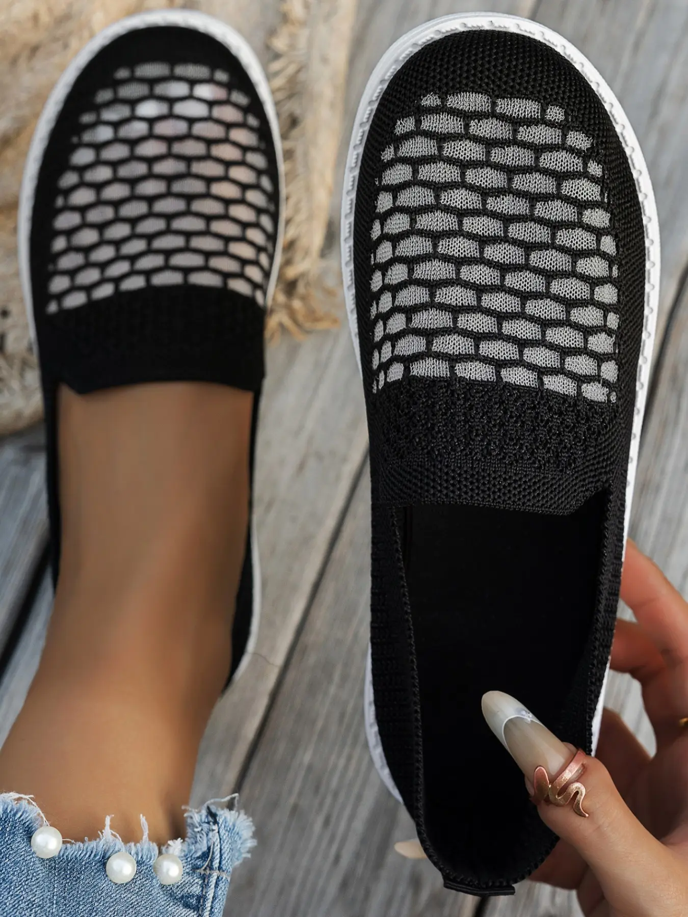 Breathable Mesh Loafers for Women, Lightweight Soft Sole Anti-Slip Design, Versatile Casual Shoes for Home and Outdoors, All Seasons