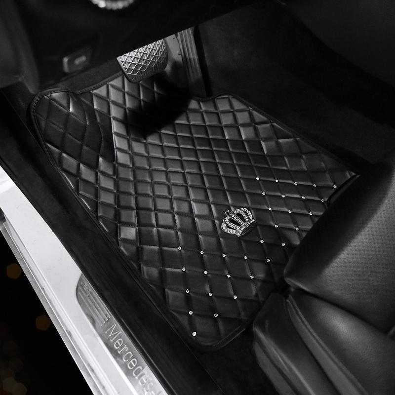 Car Floor Mat, 5 Counts/set Rhinestone Decor Vehicle Interior Floor Mat, Universal Car Interior Accessories for Women & Men, Car Accessories