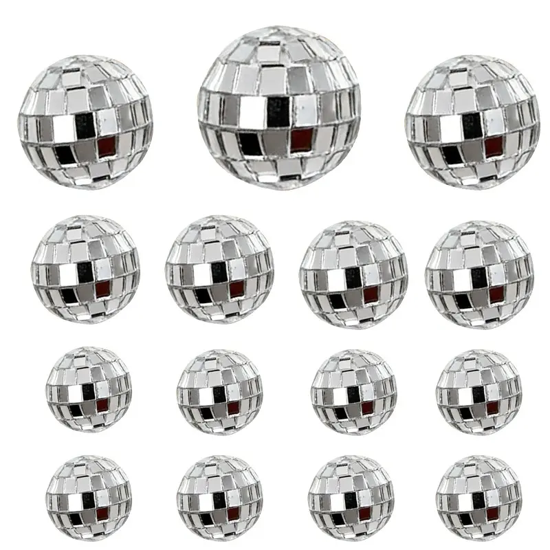 15 Silver Color Disco Ball Set, Shatter-Resistant Reflective Glass Balls, Perfect for 70s Theme Parties, Graduations, Birthdays, Party Decorations, Festive Decoration