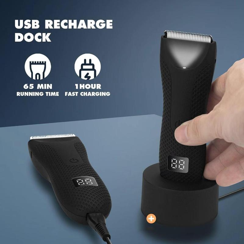 Electric Hair Trimmer, Comfort Rechargeable Hair Clipper, Body Trimmer Machine for Men Waterproof Hair Trimmer Shaving Tool, Body Hair Trimmer Barber Equipment, Electric Shaver Trimmer for Men, Digital Beard Trimmers, Hair Cutting Machines, Winter Gift