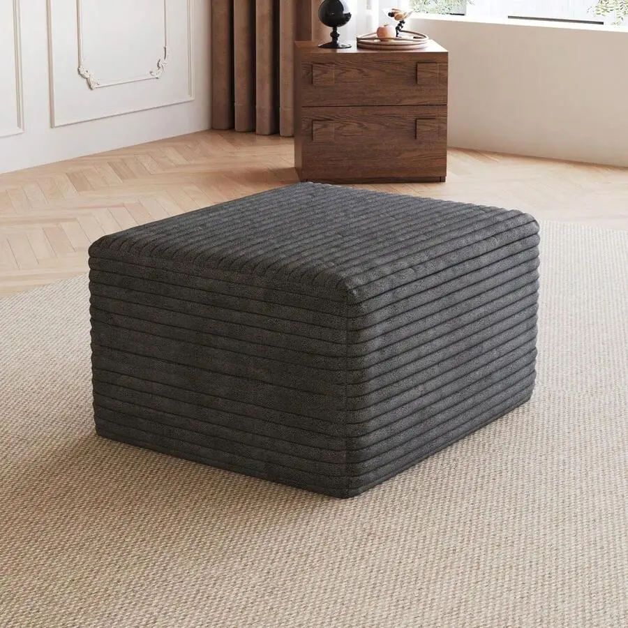 Sofa Ottoman ,No Assembly Required,Camel(Plush Corduroy)