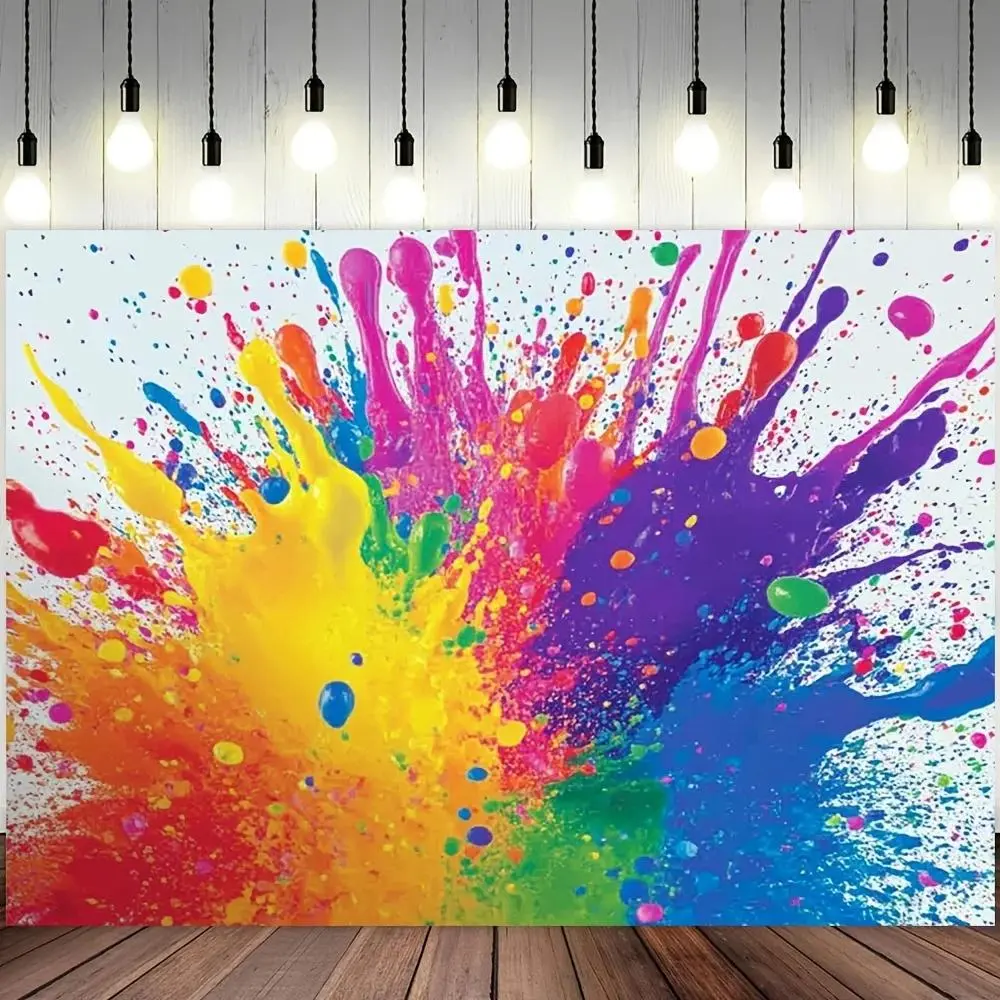 Oil Paint Abstract Splash Backdrop Party Backdrop Polyester Fabric Birthday Decoration Photo Backdrop Wall Decor Photography Background Art Studio Event Banner Studio Prop Modern Creative Scene