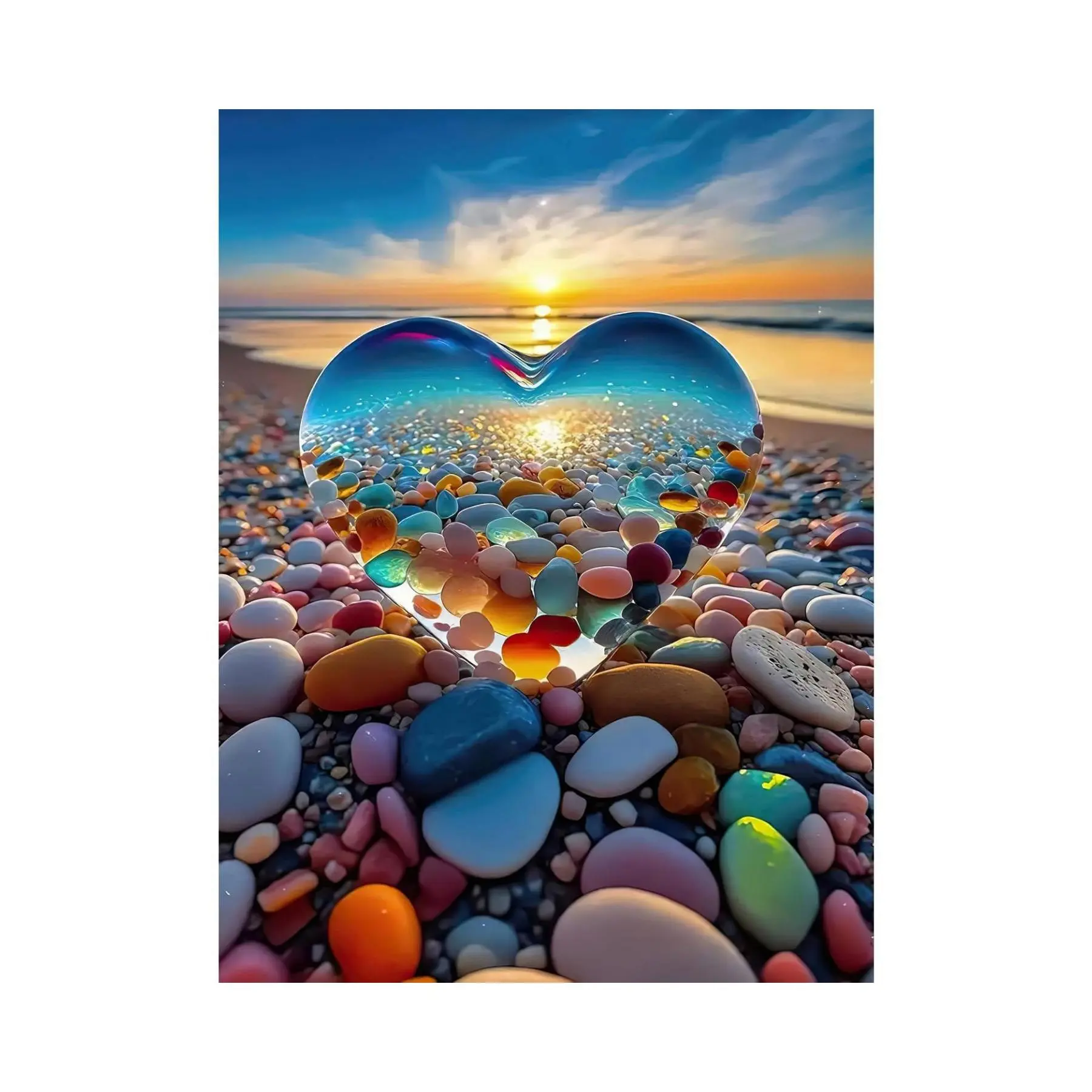 Puzzles for Adults 1000 Pieces, Love Pebbles Beach Puzzle, Impossible Difficult Hard Fun 1000 Piece Jigsaw Puzzles for Adults