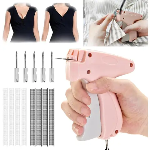 Portable Handheld Mini Manual Sewing Machine - Multifunctional Home Tool, Clothing Tagging Gun, 500 Pcs Supplies for Quick Hemming, Buttoning & Pants Repair, Adults' Home Craft Christmas Gift