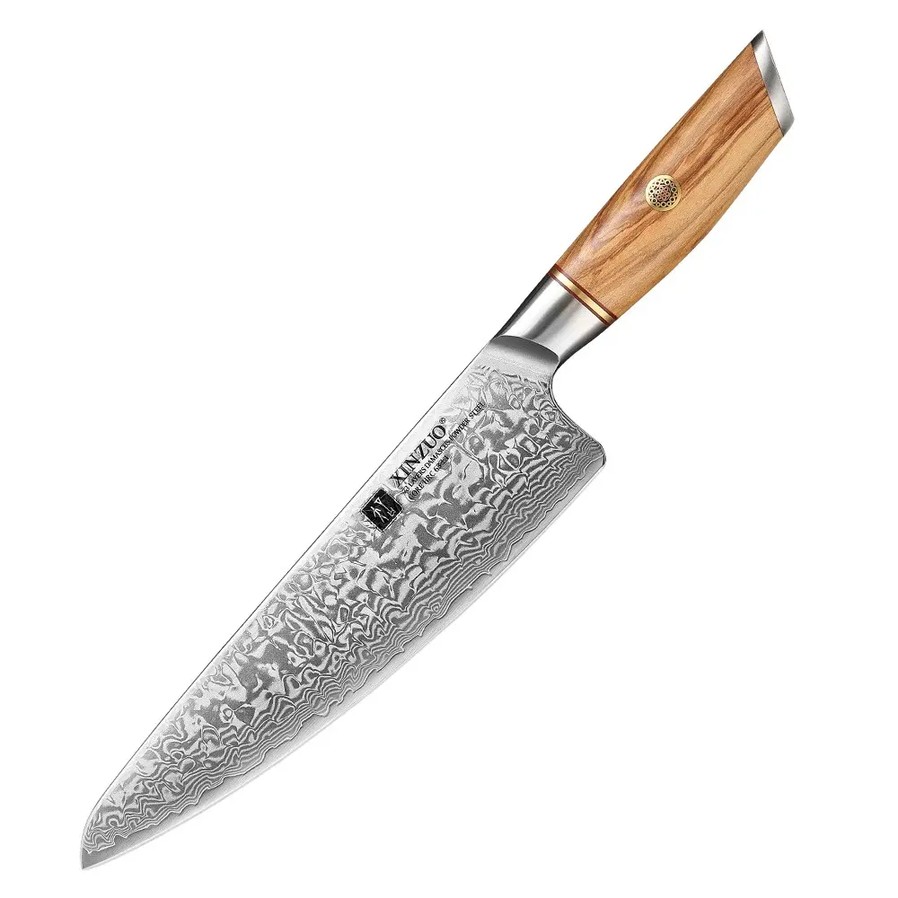 XINZUO Professional Damascus Chef Knife, High-Quality 73-Layer Damascus Steel, Ergonomic Handle, Hand-Forged, Ideal for Meat and Vegetables, Kitchen Tool