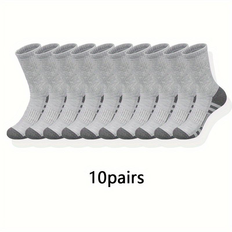 6/10/20/30 Pairs Men's Classic Solid Color Breathable Sweat Absorption Deodorant Casual Daily Outdoor Exercise Fitness Mid-calf Socks SpringStatements