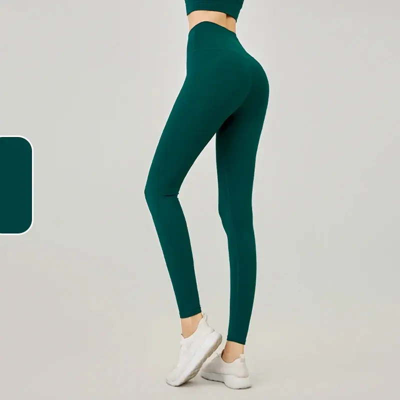 2025 New Women's Seamless High-Waist Tummy Control Yoga Leggings - Leopard Print, V-Back, Pockets, Nylon Blend, True Size, Flare Bootcut for Gym Workout Athletic Wear