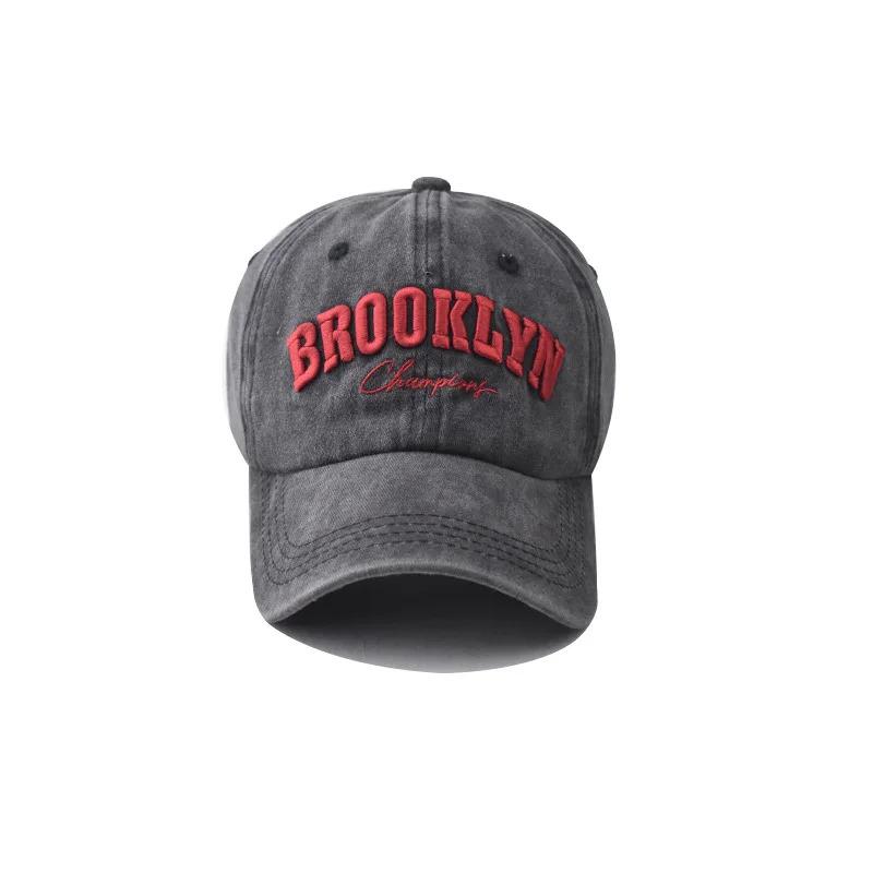 Retro brooklyn Letter Embroidery Baseball Caps Spring Summer Men Women Cotton Adjustable Casual Hat Hip Hop Streetwear Sun Hats