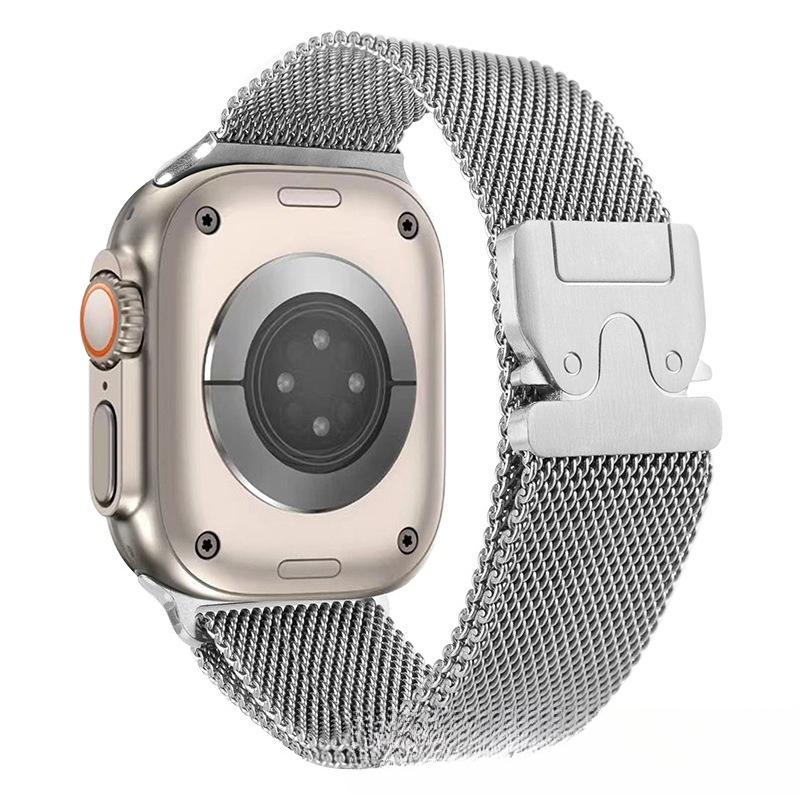 Compatible with Apple Watch Bands (iWatch S10 / Ultra 2) — Magnetic Metal "Parachute" Steel Band