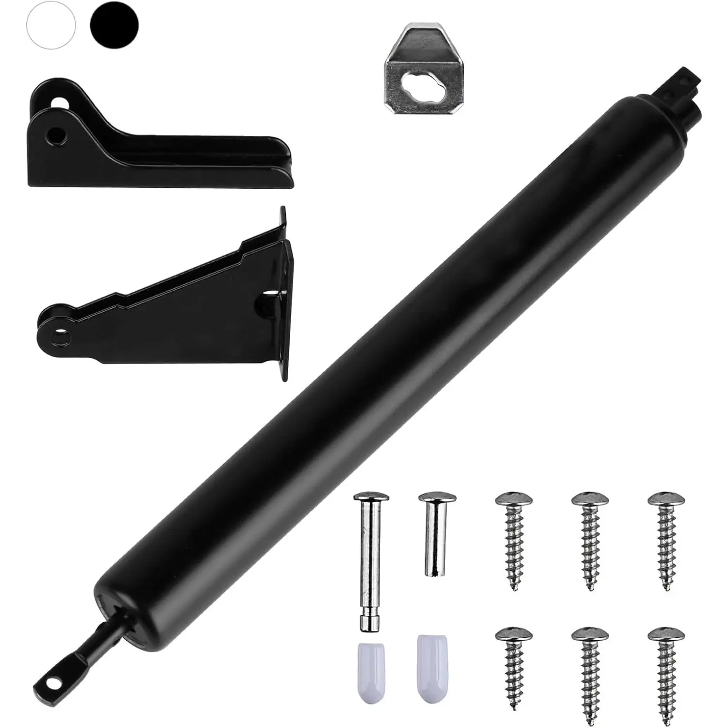 Storm Door Closers,1 Pack Screen Door Closer, Pneumatic Door Closer Bracket Adjustable Closing Door Cushion Speed,Door Spring(Black) ﻿