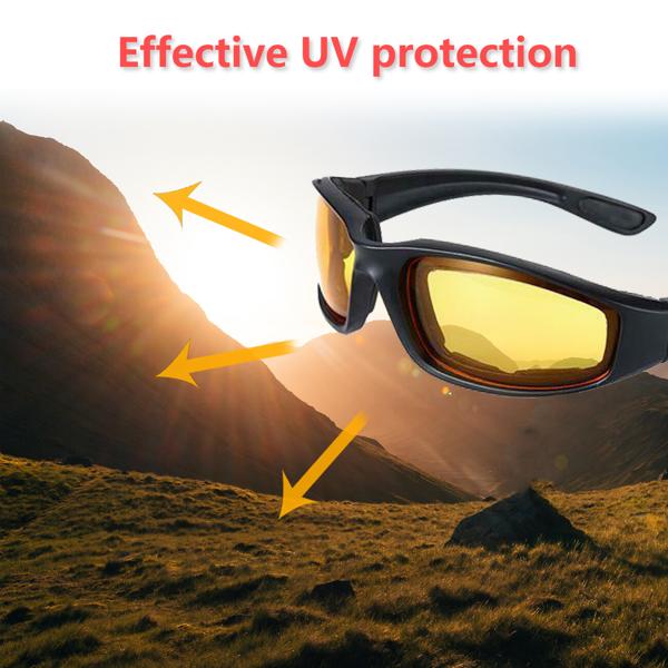 [Mother's Day Gifts]3 pairs  Motorcycle Sports Biker Riding Glasses Wind Resistant Eye Protection Women Men Sports Goggles Cycling Glasses Sunglasses Gray/Clear/Yellow