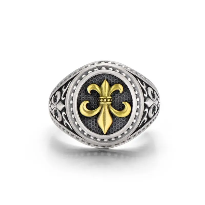 Iris Rings for Men Thai Silver Vintage High Street Index Band Light Luxury Jewelry