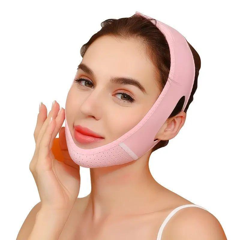 Reusable V-shaped Face Lifting Belt, Breathable Face Lift Band, Soothing & Comfy Facial Firming Strap, Face Bandage for Women & Men